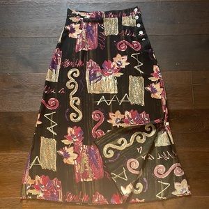 Vintage Michael Matisse Printed Midi Skirt